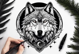 Moon
Wolf
Forest tattoo idea