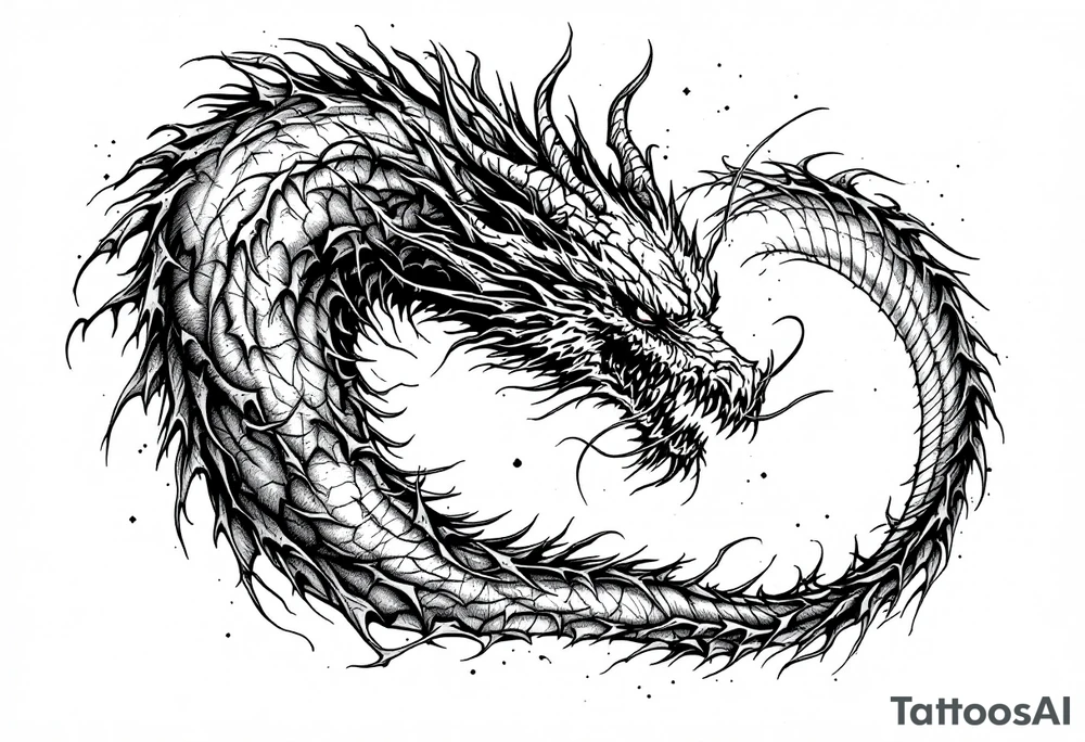 scary dragon tattoo idea