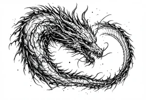 scary dragon tattoo idea