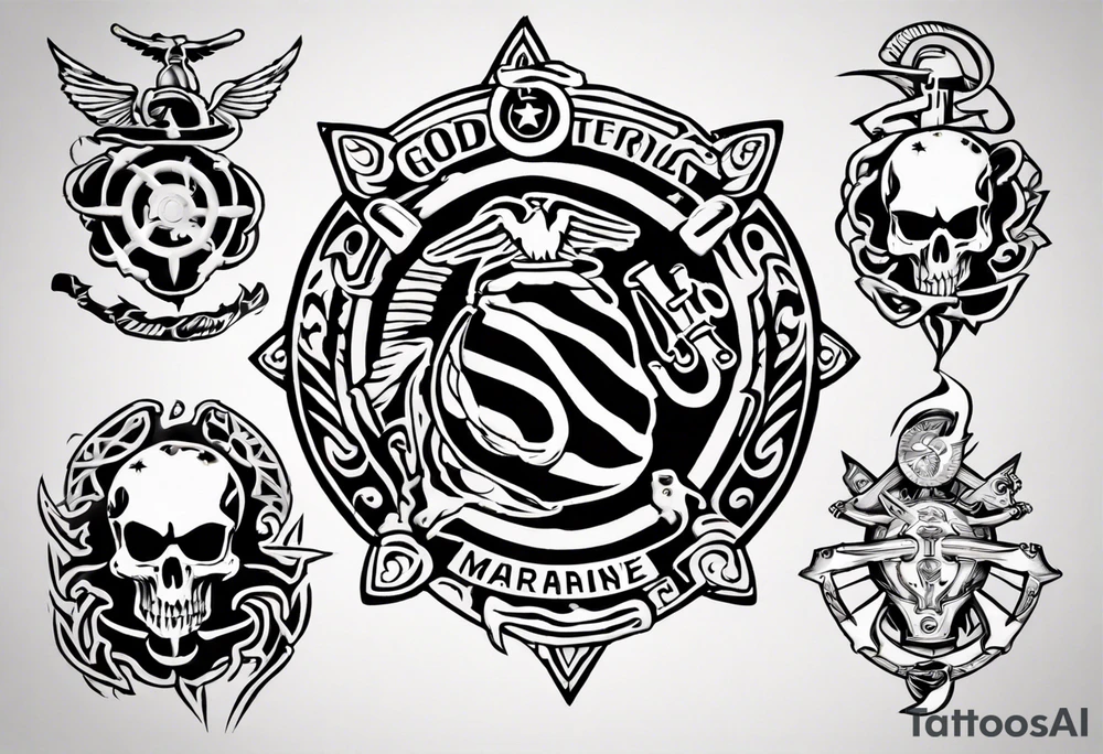 God, family, Marine Corps tattoo idea