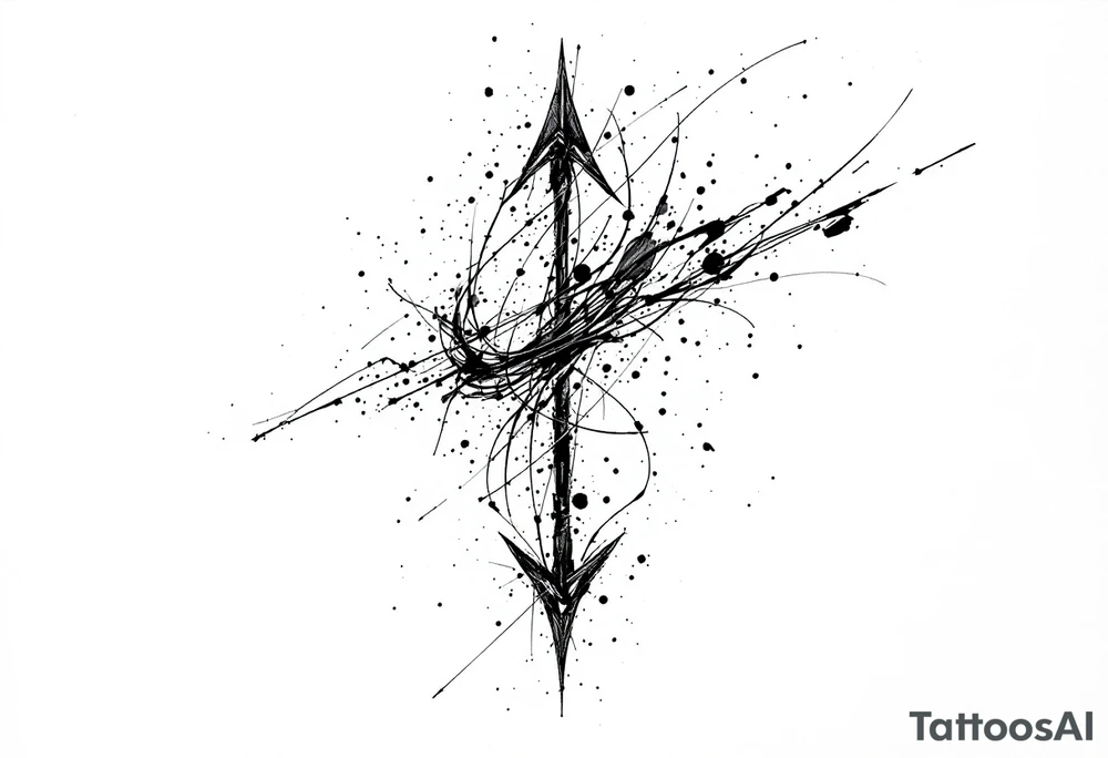 one   that look down arrow tattoo idea