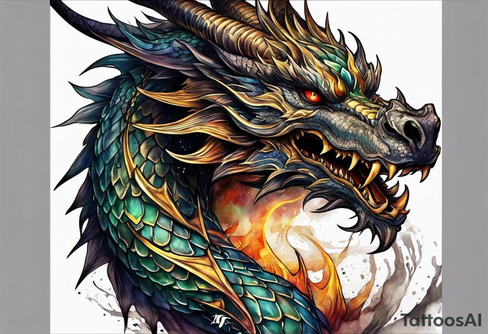 dark sun dragon king tattoo idea
