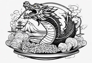 Drache und Sushi tattoo idea