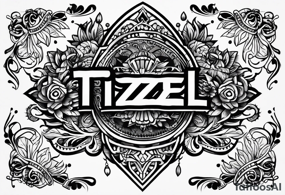 Word “ITZEL” tattoo idea