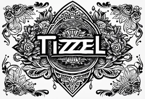 Word “ITZEL” tattoo idea