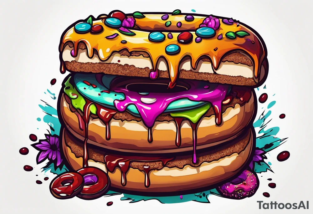 a zombie donut tattoo idea