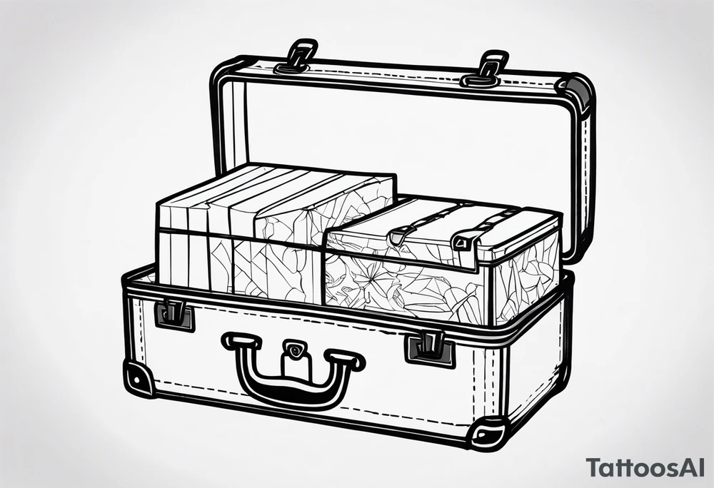 Cardboard suitcase tattoo idea