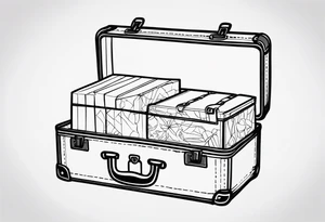 Cardboard suitcase tattoo idea