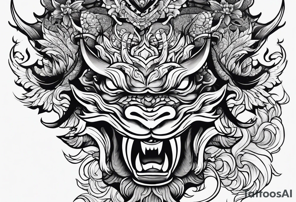 traditional chinese painting tattoo idea