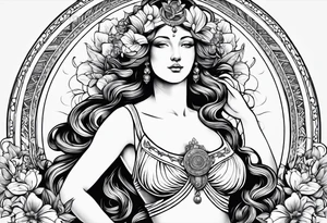 Goddess Venus full body tattoo idea