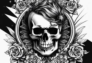 blackout style with skull arm desings tattoo idea