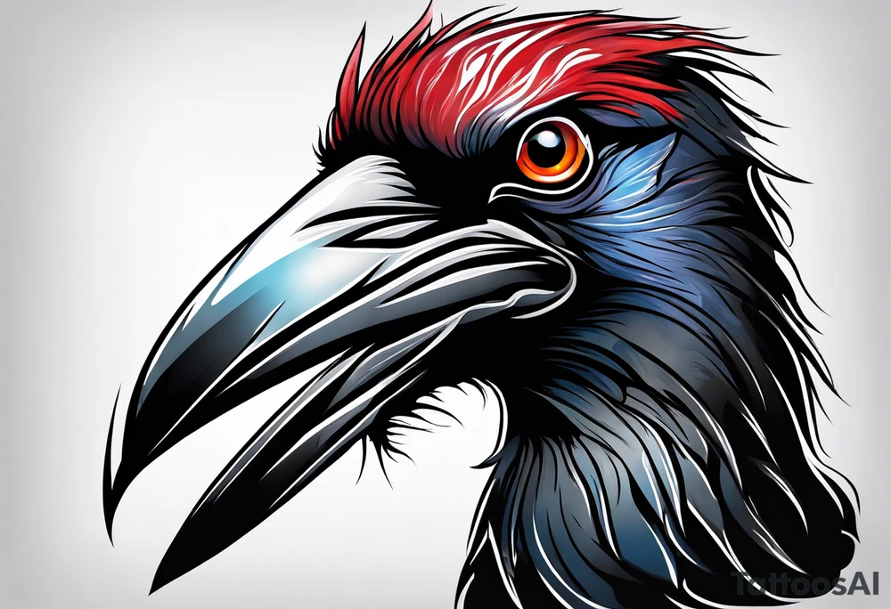 crow bleeding from eyes tattoo idea