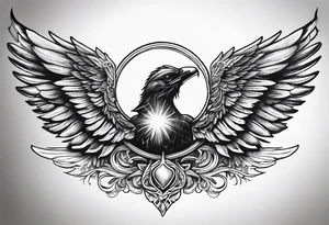 Halo and wings tattoo idea
