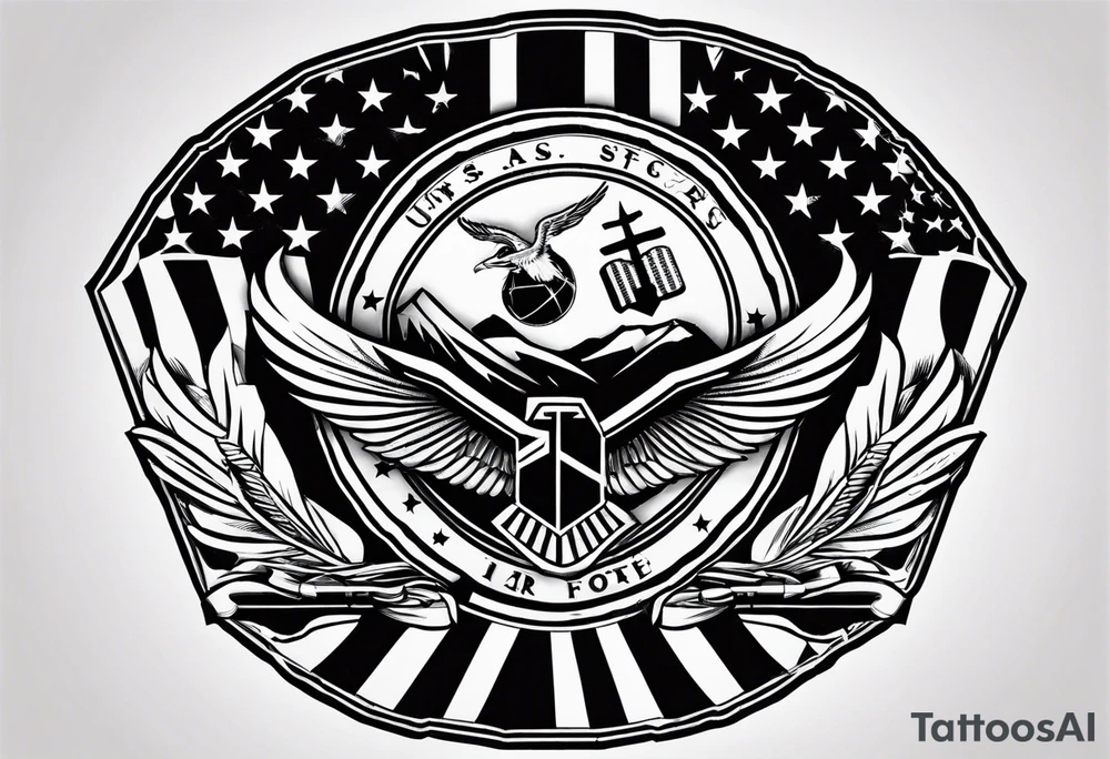 American flag and U.S. Air Force tattoo idea