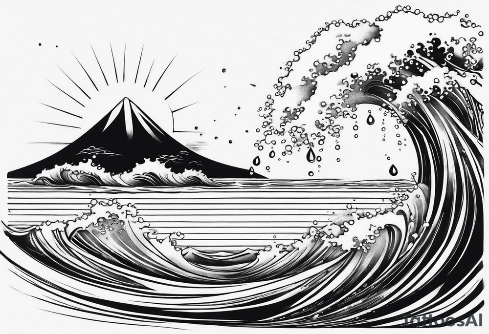 water drop falling into ocean tattoo idea