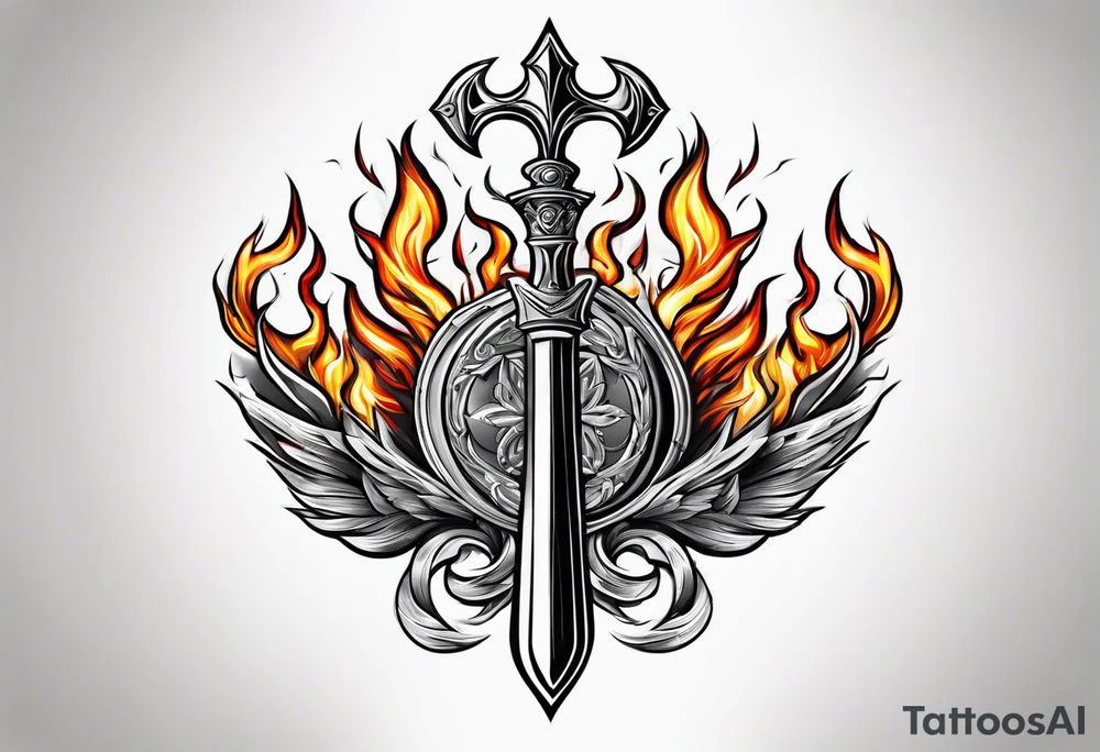 ukraine trident turning into fire and lightning tattoo idea ukraine trident turning into fire and lightning tattoo idea