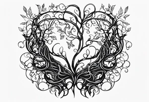 vines coming out of skin veins. chest and stomach only tattoo idea