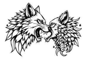 Big bad wolf kissing tattoo idea