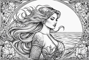 Russian mermaid tattoo idea