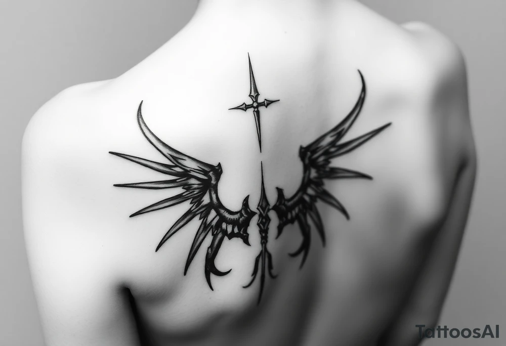 Classic scheme of Sephiroth tattoo idea