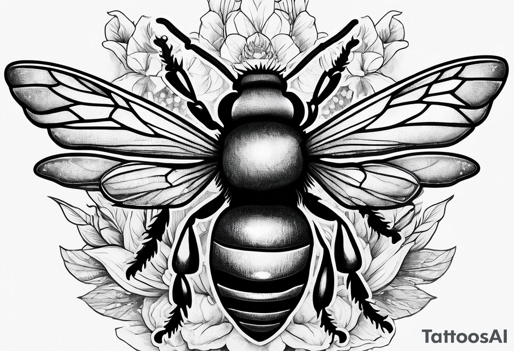 A forearm tattoo of a ruby gemstone and a honey bee tattoo idea