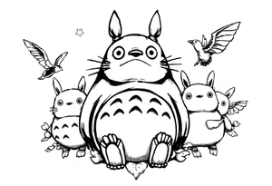 totoro and his friends tattoo idea