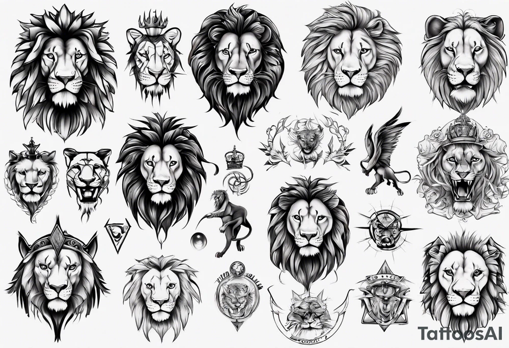 wild king lion tattoo idea