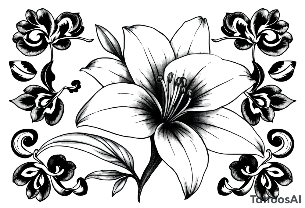 Lily  flower tattoo idea