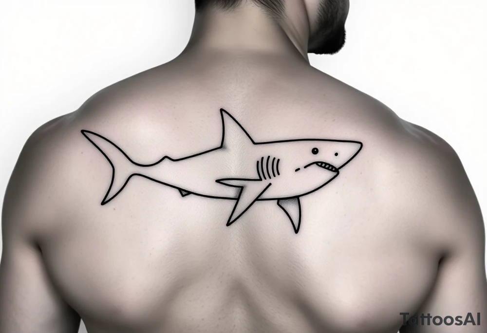 I have a shark silhouette on my triceps I want a feminine fine line half sleeve in black and white tattoo idea
