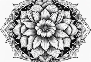 Cosmic space flower tattoo idea
