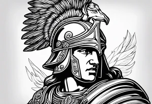 alexander the great with helmet tattoo idea
