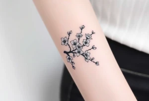 Sword cherry blossoms tattoo idea