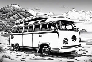 Beach hills plane rugby ball book campervan wine bottle tattoo idea