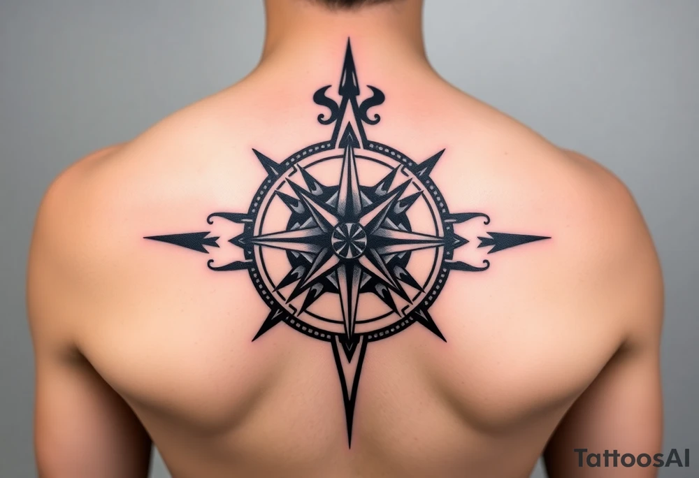 Double layered Compass rose tattoo idea