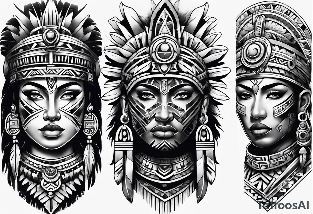 aztec sleeve tattoo idea