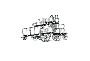 Wagons are stacked in the shape of a heart tattoo idea