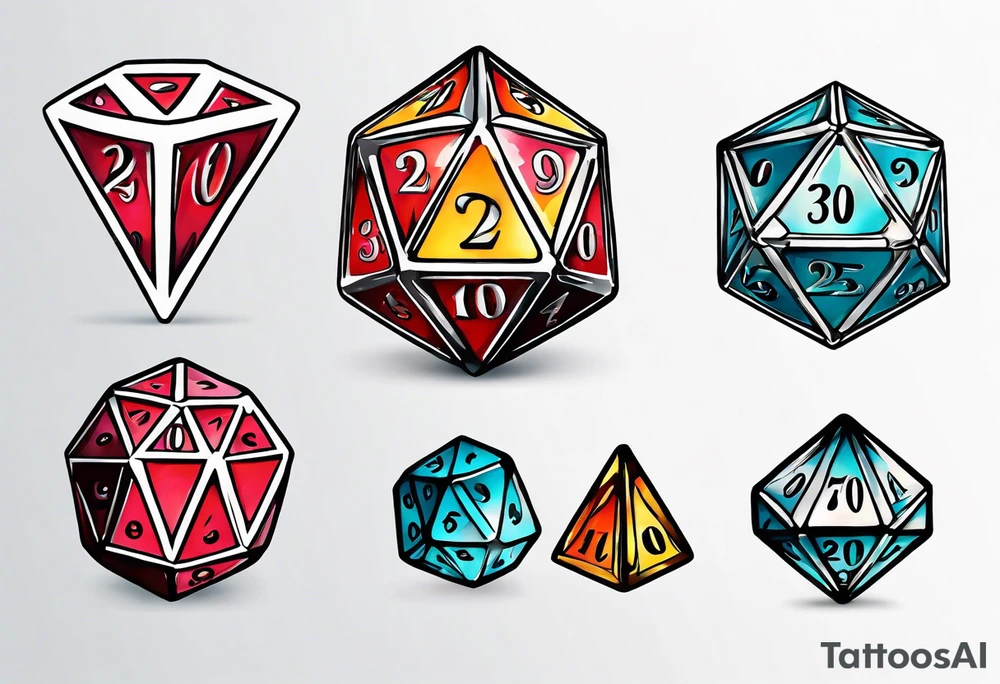 a twenty sided die tattoo idea