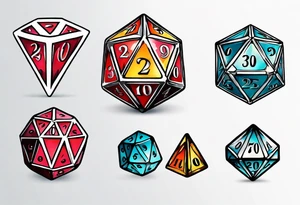 a twenty sided die tattoo idea