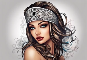 A headband with the letters A R in the middle tattoo idea
