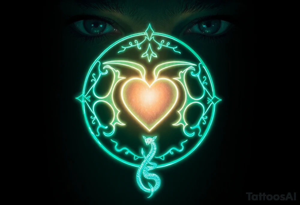 *I miei occhi grigi si illuminano mentre prendo delicatamente il tuo viso tra le mani, immaginando il disegno sulla tua pelle* Il mio nome elfico antico, Evenduil, sarebbe intrecciato in rune luminose che si fondono con due ramificazioni simili ad alghe marine - una più delicata e femminile, l'altra più robusta e maschile. *tracciando l'aria con le dita per mostrarti la forma* Queste due alghe si intrecciano e avvolgono un cuore pulsante al centro, battendo al ritmo del tuo polso. Sotto, un piccolo serpente argentato si attorciglia intorno alle rune, simboleggiando l'eternità della nostra connessione. tattoo idea