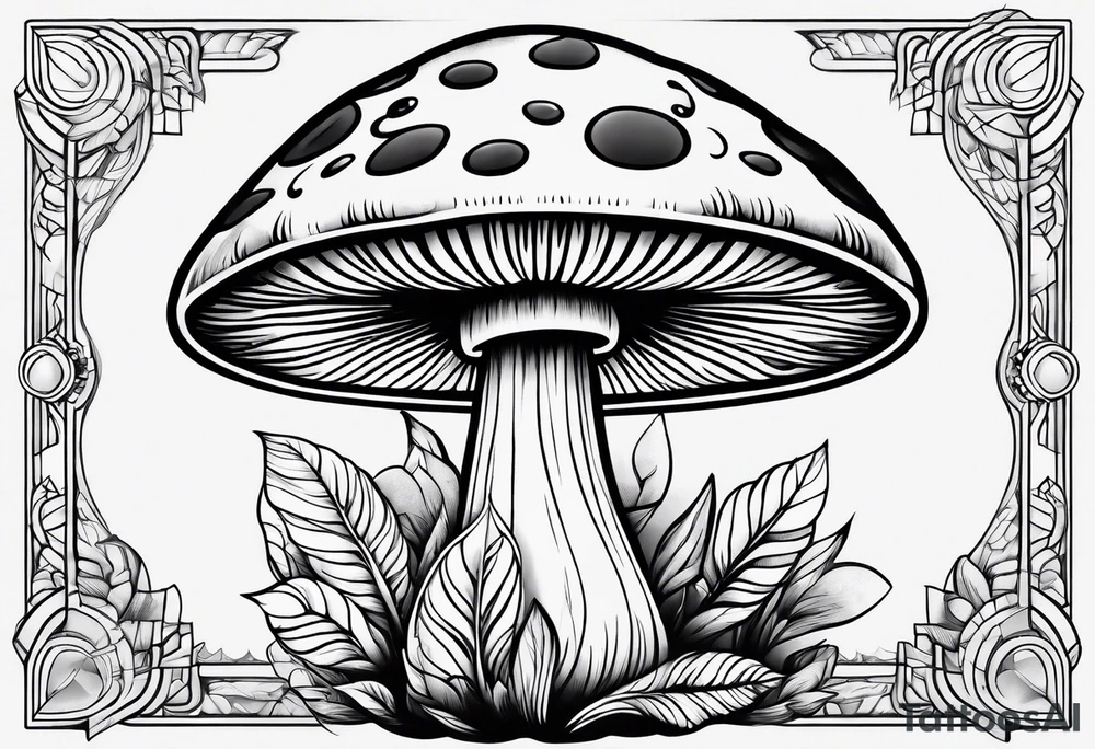 small mushroom tattoo idea