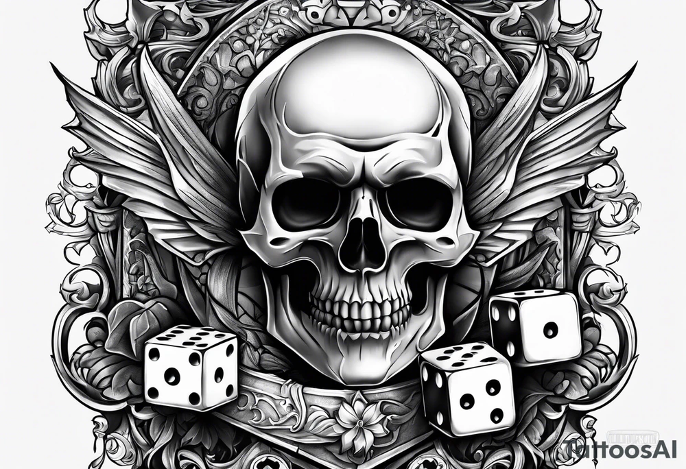 Vampire and dice d10 tattoo idea