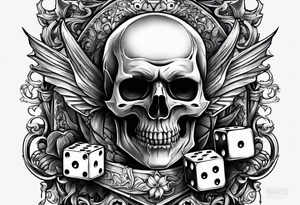Vampire and dice d10 tattoo idea