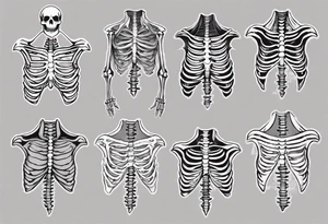 half skeleton ribs tattoo idea