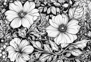 Wildflowers, ivy vine tattoo idea