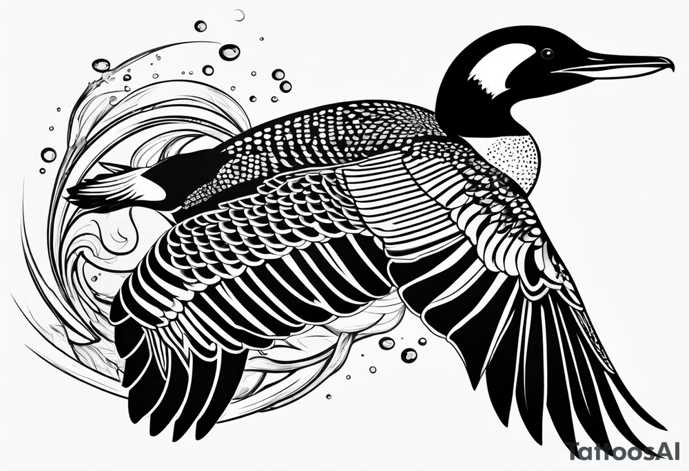A loon diving tattoo idea