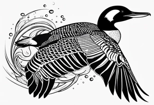 A loon diving tattoo idea