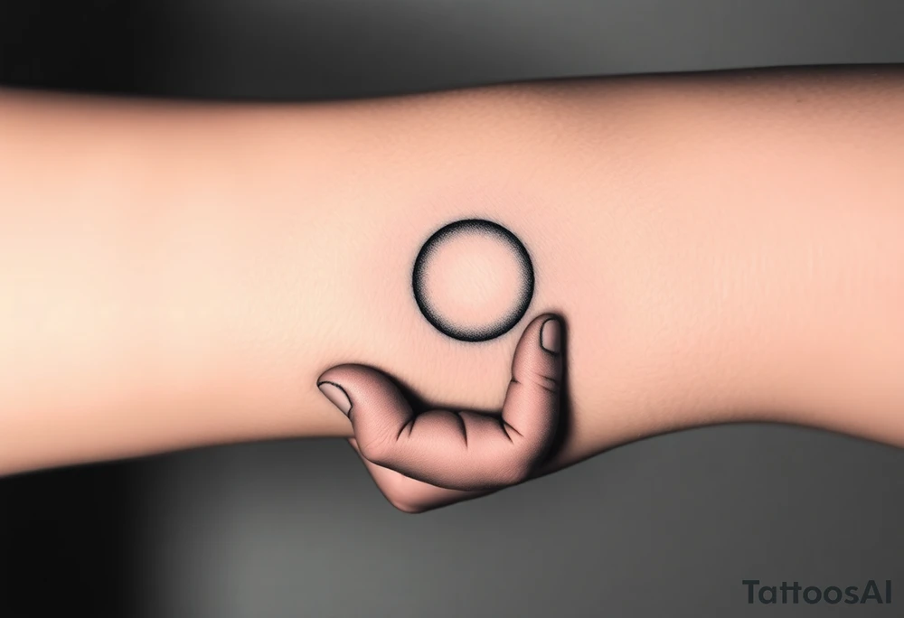 Two hands carefully holding a glowing orb of light, soft realistic shading, warm light radiating from the orb, black and gray tattoo style.” tattoo idea