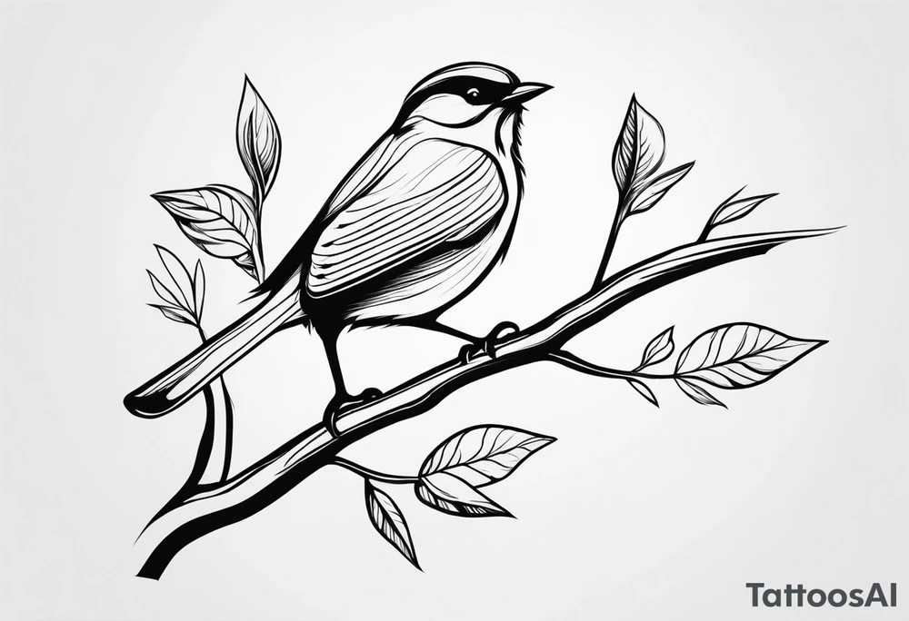 Bird oak tattoo idea