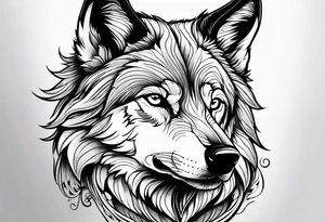 Pretty wolf tattoo idea